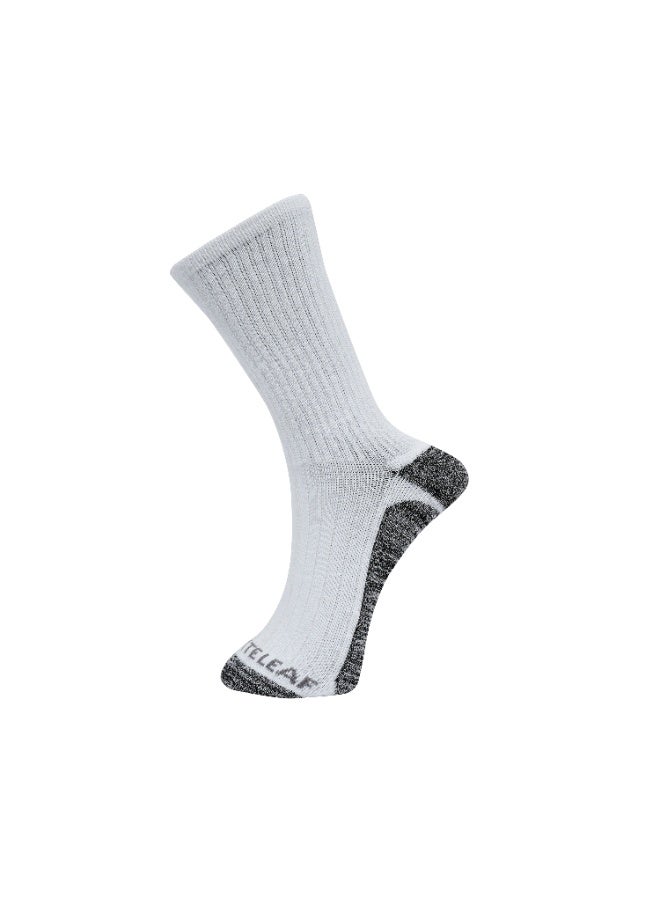 White Leaf Diabetic Medical Health Care Socks – Soft Cotton, Antibacterial, Seamless Design for Sensitive Feet & Improved Circulation – OEKO-TEX & ECAS Certified White- 1 Pack - Image 2
